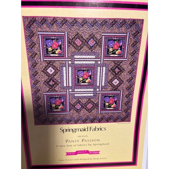 Springmaid Fabrics Pansy Passion Quilt Pattern By Margit Echols - Picture 3 of 3